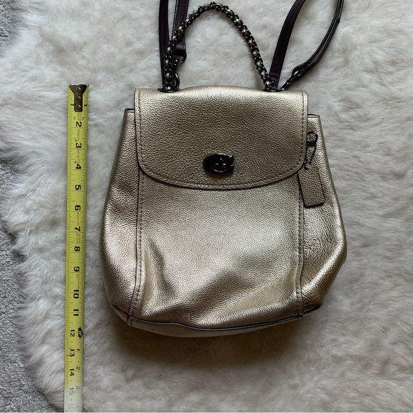 Coach light gold backpack purse - Picture 4 of 6